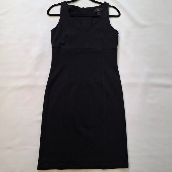 Pink Tartan Empire Princess Little Black Sleek Pencil Dress Size M Chrome Zipper - Picture 1 of 15